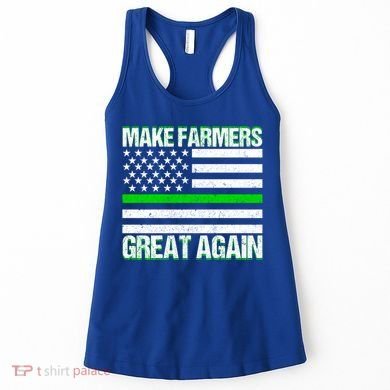 Make Farmers Great Again Usa Flag Thin Green Line Gift Women's Tank Top