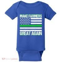 Make Farmers Great Again Usa Flag Thin Green Line Gift Baby Bodysuit thumb 0