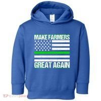 Make Farmers Great Again Usa Flag Thin Green Line Gift Toddler Hoodie thumb 0