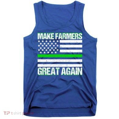 Make Farmers Great Again Usa Flag Thin Green Line Gift Tank Top