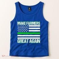 Make Farmers Great Again Usa Flag Thin Green Line Gift Tank Top thumb 2