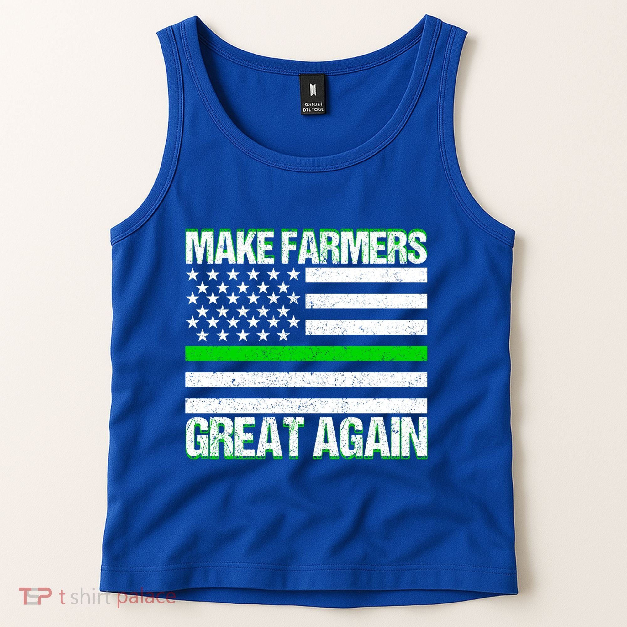 Make Farmers Great Again Usa Flag Thin Green Line Gift Tank Top