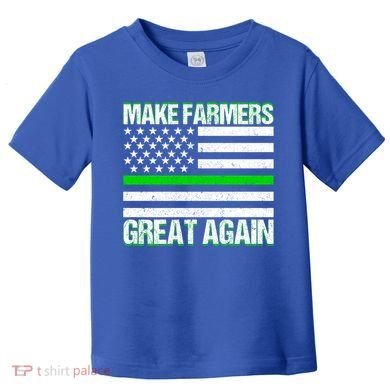 Make Farmers Great Again Usa Flag Thin Green Line Gift Toddler T-Shirt