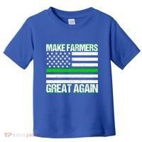 Make Farmers Great Again Usa Flag Thin Green Line Gift Toddler T-Shirt thumb 0