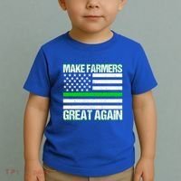 Make Farmers Great Again Usa Flag Thin Green Line Gift Toddler T-Shirt thumb 2