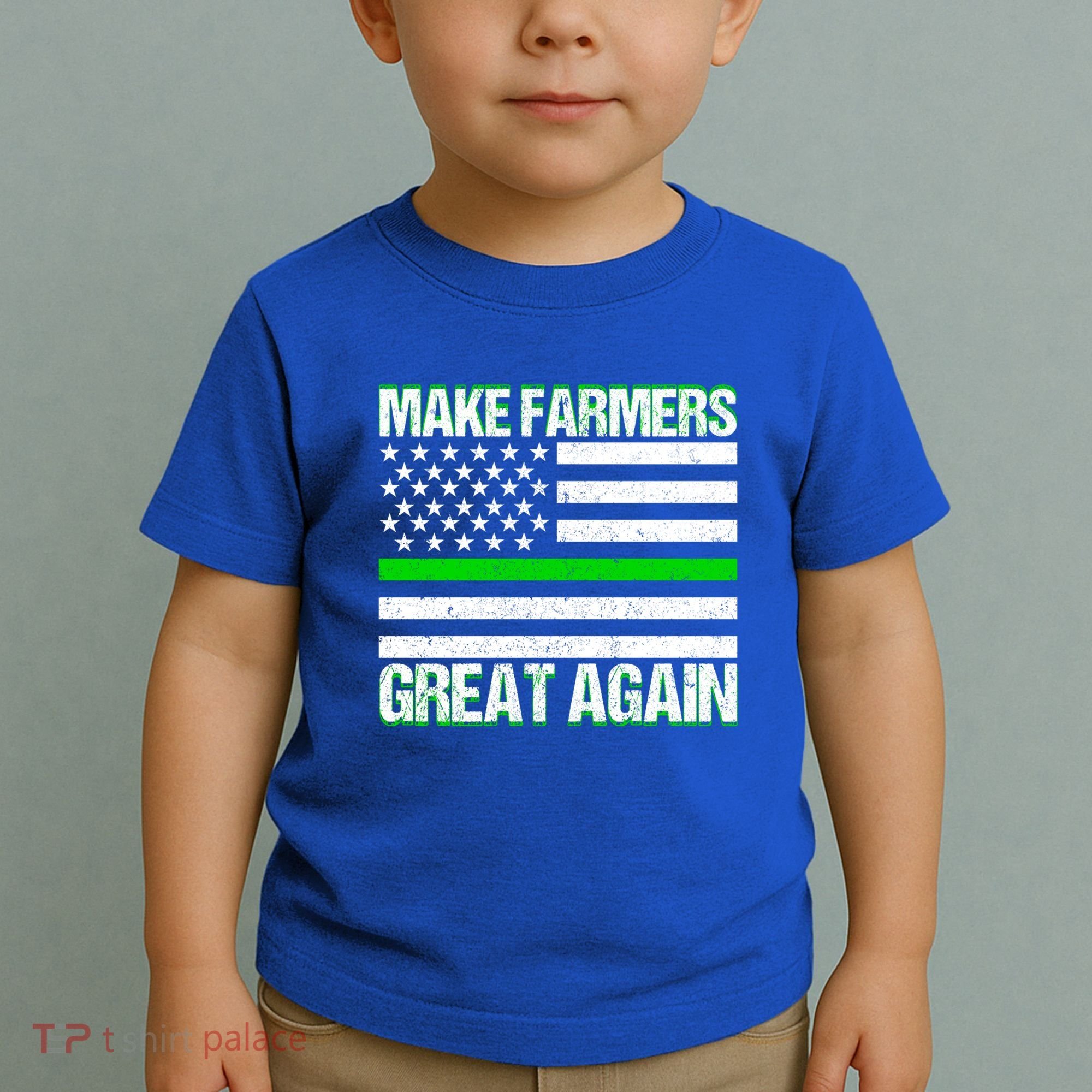 Make Farmers Great Again Usa Flag Thin Green Line Gift Toddler T-Shirt