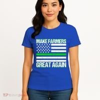 Make Farmers Great Again Usa Flag Thin Green Line Gift Women's T-Shirt thumb 4