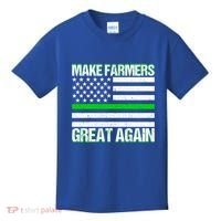 Make Farmers Great Again Usa Flag Thin Green Line Gift Kids T-Shirt thumb 0
