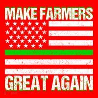 Make Farmers Great Again Usa Flag Thin Green Line Gift Santa Hat thumb 1