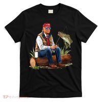 Make Fishing Great Again Funny Bass Fishing Humor Trump T-Shirt thumb 0