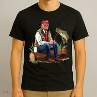 Make Fishing Great Again Funny Bass Fishing Humor Trump T-Shirt thumb 3