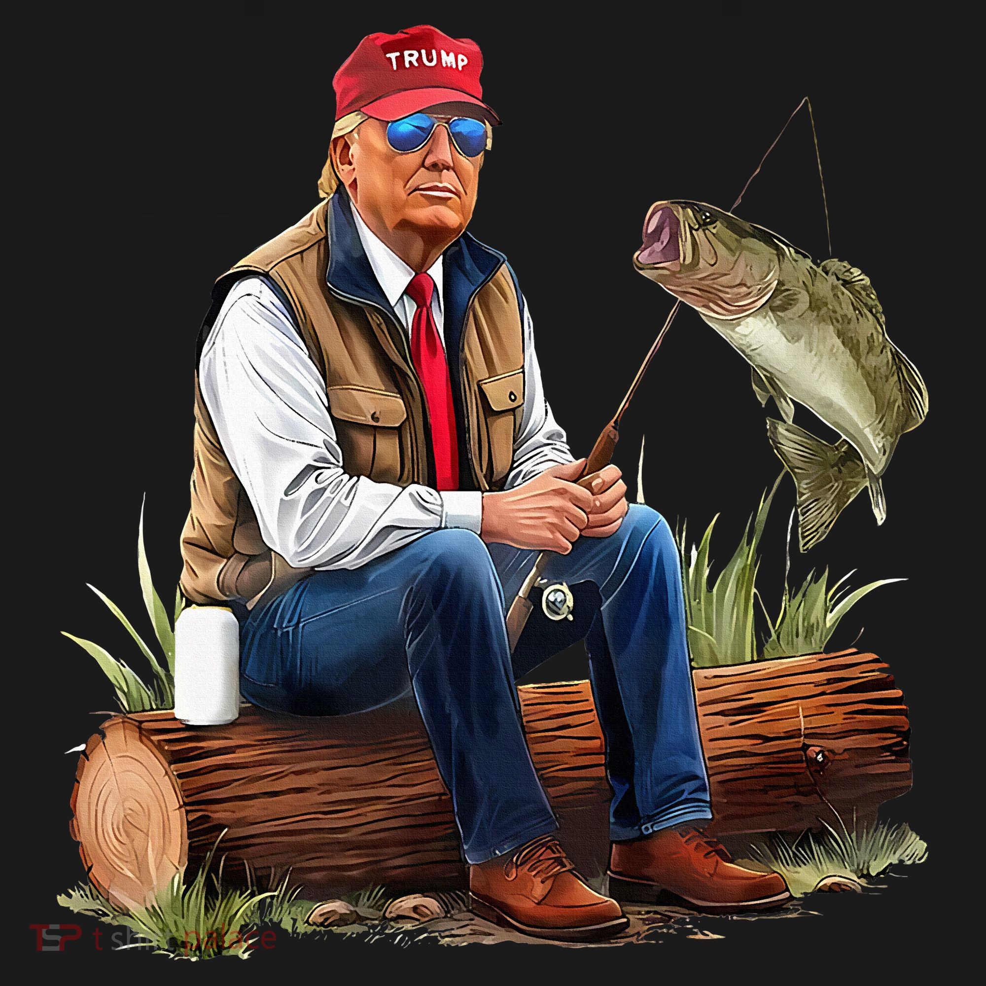 Make Fishing Great Again Funny Bass Fishing Humor Trump Women's Tank Top