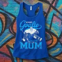 My Favorite Goalie Calls Mom Ice Hockey Player Sport Meaningful Gift Women's Tank Top thumb 3