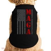 Maga Flag Gray And Red Distressed American Flag Doggie Tank thumb 0