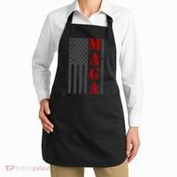 Maga Flag Gray And Red Distressed American Flag Apron thumb 2
