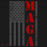 Maga Flag Gray And Red Distressed American Flag Coaster thumb 2