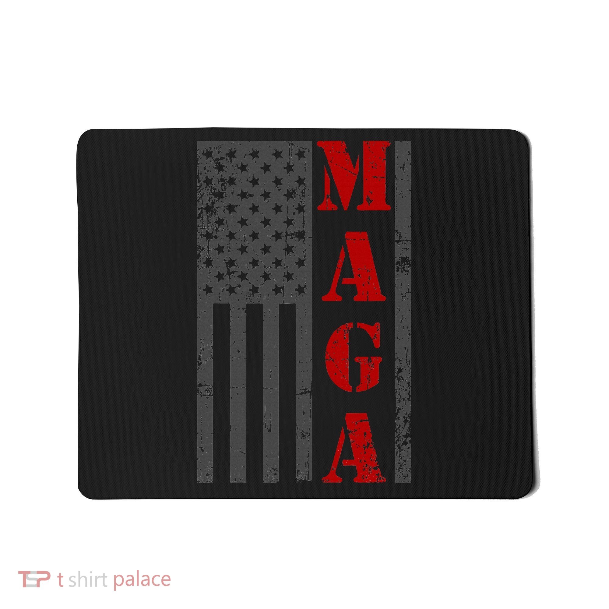 Maga Flag Gray And Red Distressed American Flag Mousepad