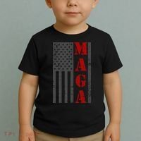 Maga Flag Gray And Red Distressed American Flag Toddler T-Shirt thumb 2