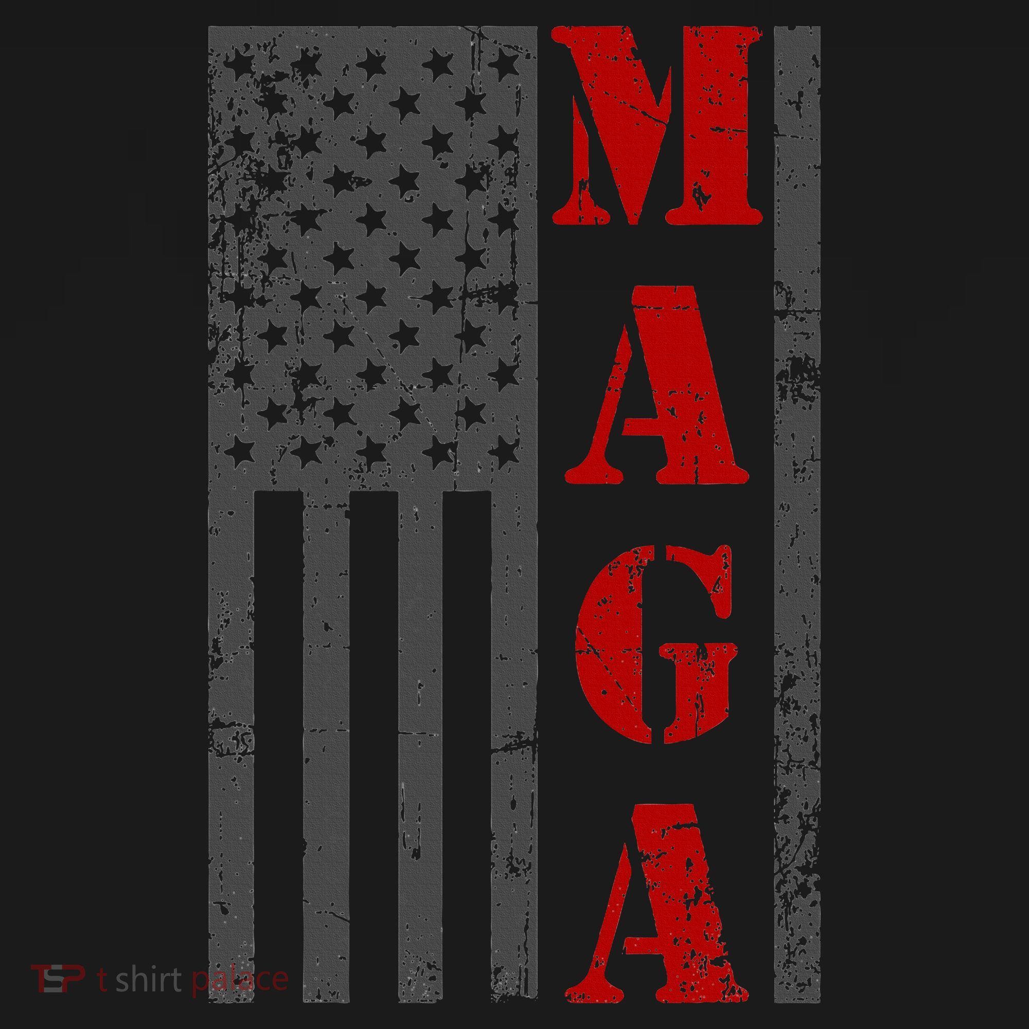 Maga Flag Gray And Red Distressed American Flag Visor