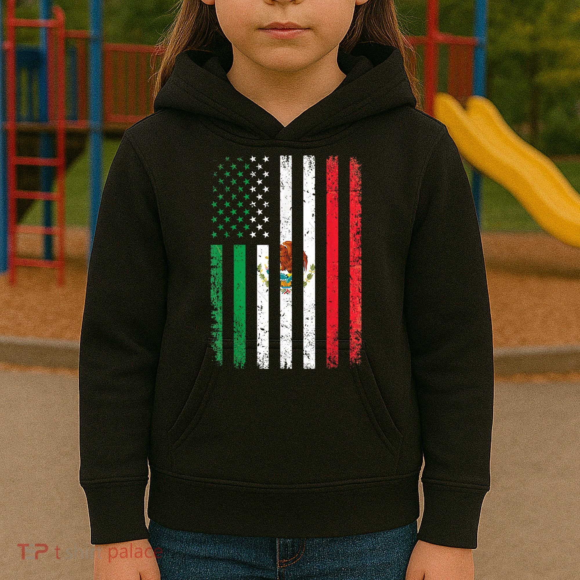 Mexico Flag Gift Usa American Mexican Independence Day Gift Kids Hoodie