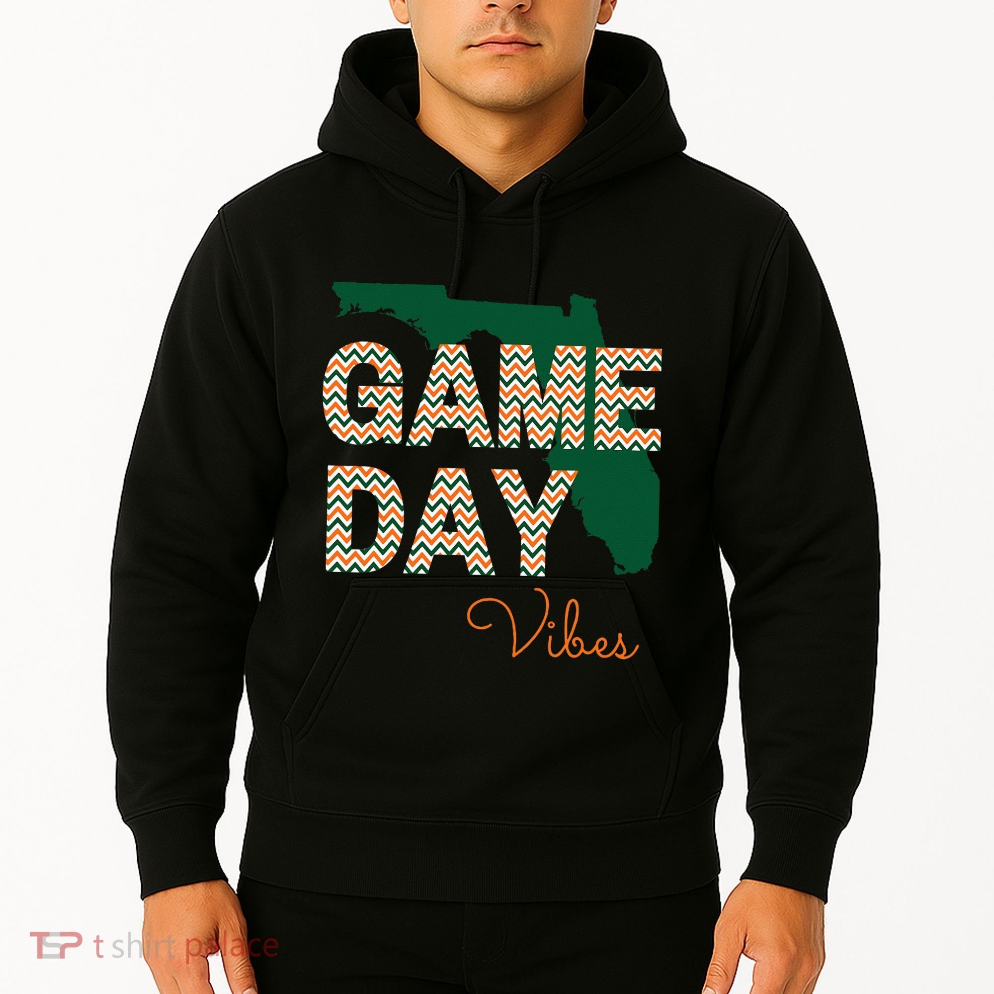 Miami Football Game Day Vibes Fall Tailgate Hoodie