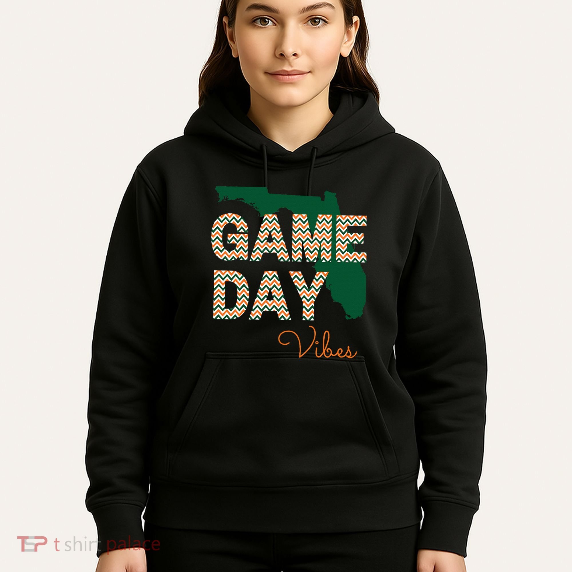 Miami Football Game Day Vibes Fall Tailgate Hoodie