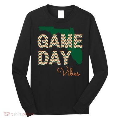 Miami Football Game Day Vibes Fall Tailgate Long Sleeve Shirt