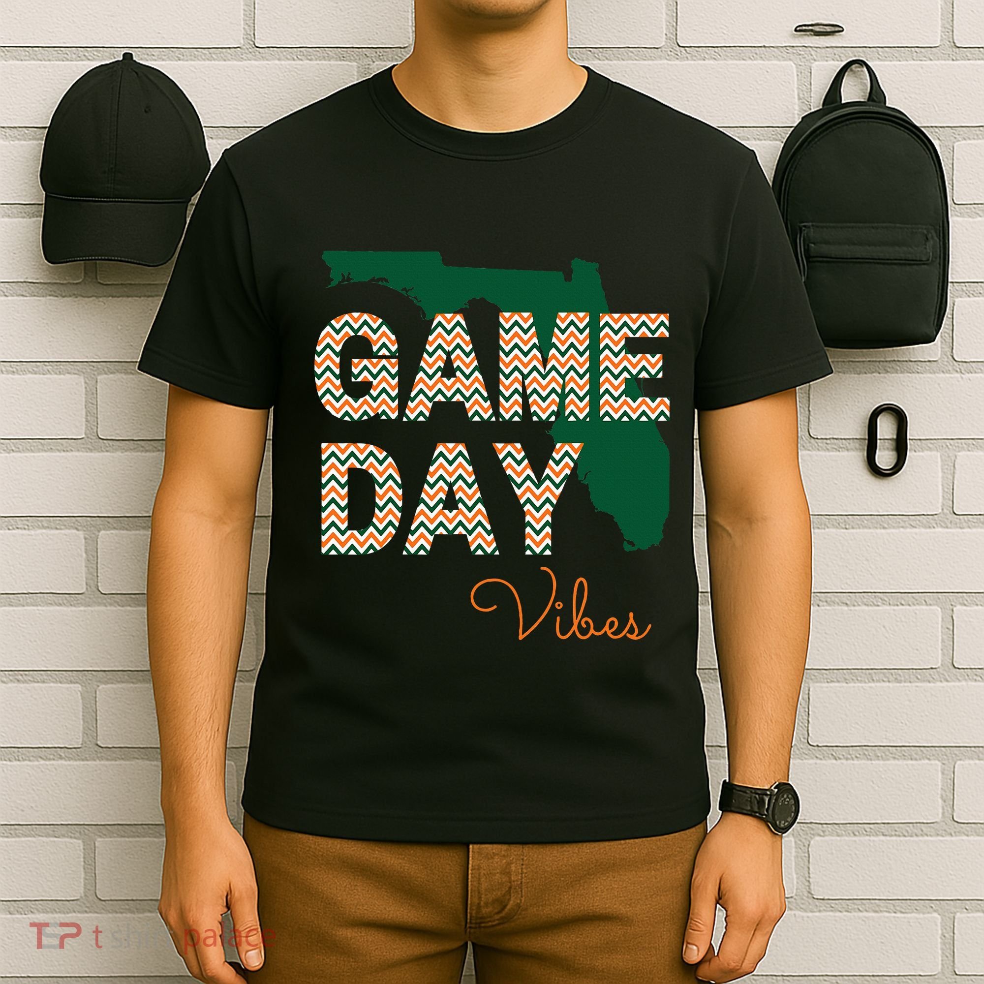 Miami Football Game Day Vibes Fall Tailgate T-Shirt