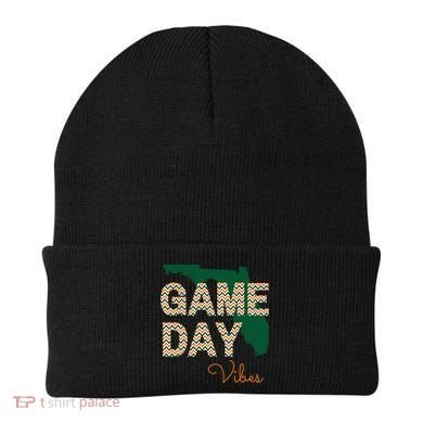 Miami Football Game Day Vibes Fall Tailgate Beanie