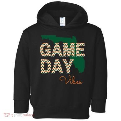 Miami Football Game Day Vibes Fall Tailgate Toddler Hoodie