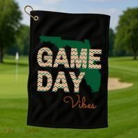 Miami Football Game Day Vibes Fall Tailgate Golf Towel thumb 1