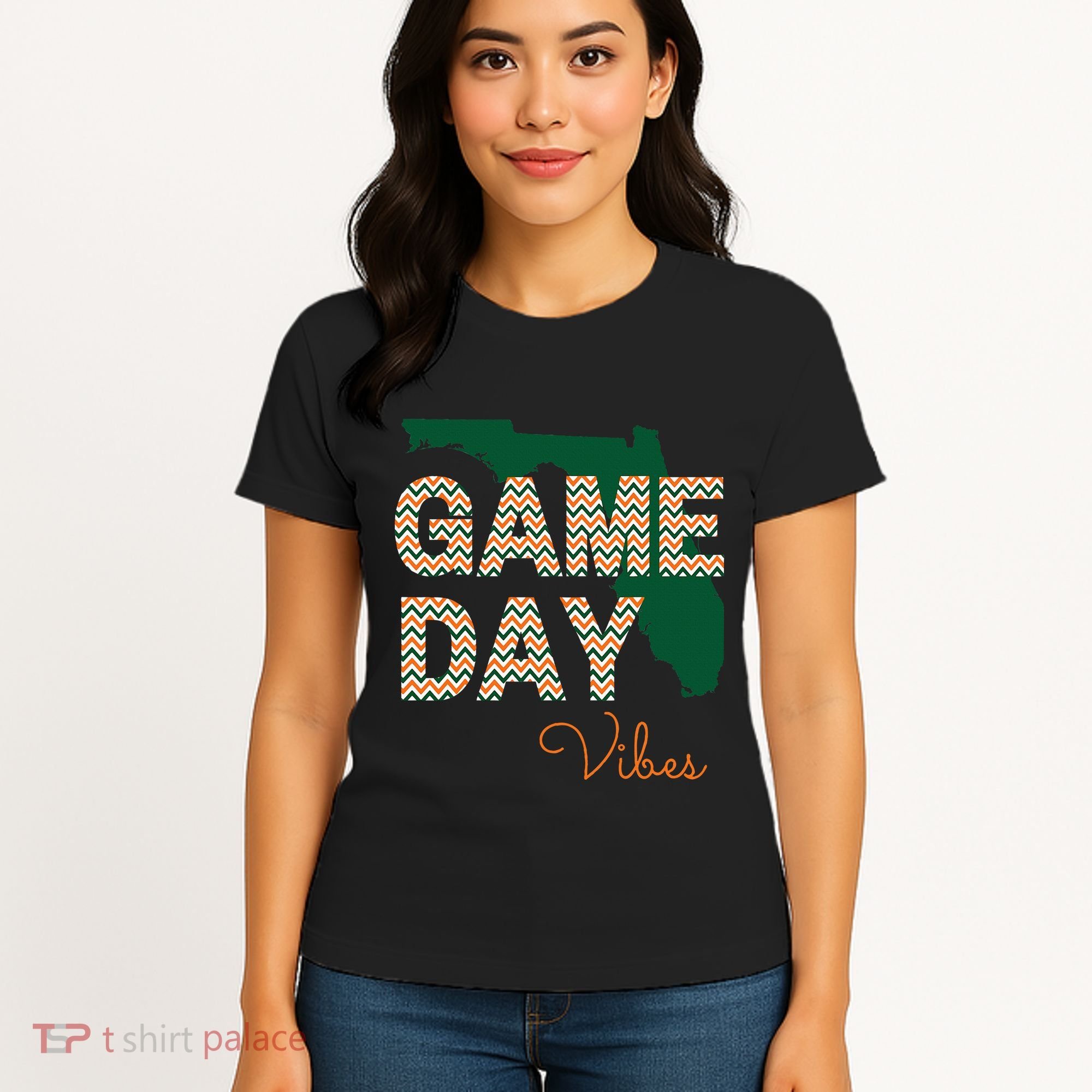 Miami Football Game Day Vibes Fall Tailgate Women's T-Shirt