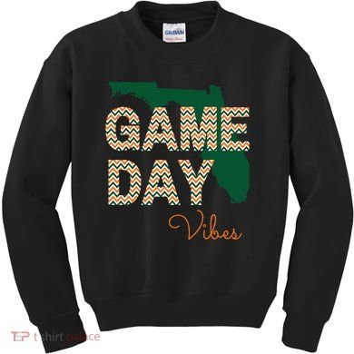 Miami Football Game Day Vibes Fall Tailgate Kids Sweatshirt