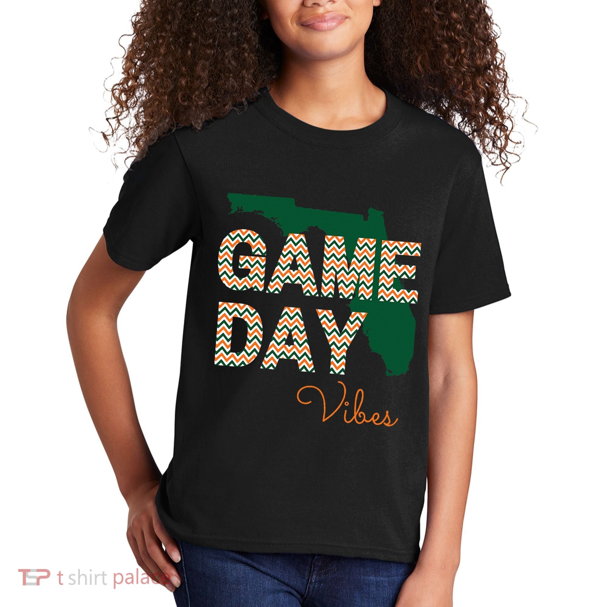 Miami Football Game Day Vibes Fall Tailgate Kids T-Shirt