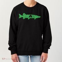 Musky Fishing Gift St Patrick's Day Irish Fisher Great Gift Women's Sweatshirt thumb 0