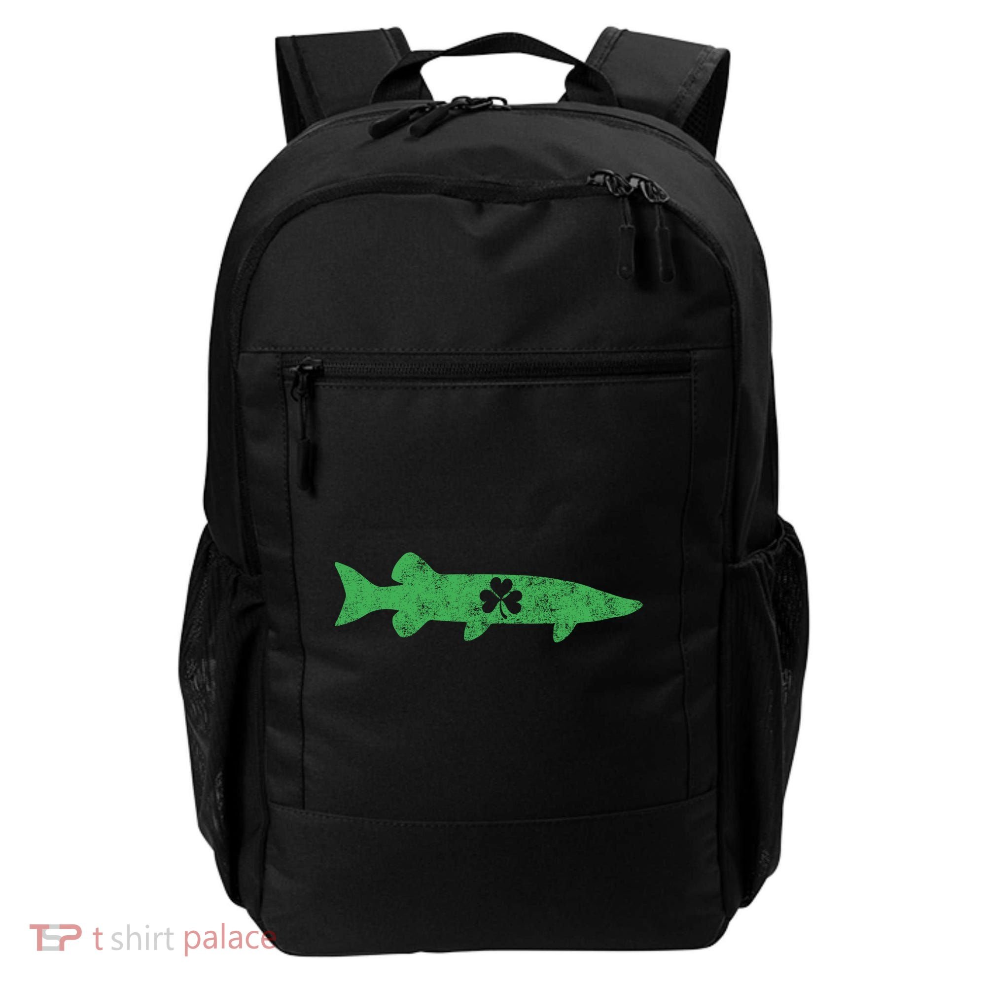 Musky Fishing Gift St Patrick's Day Irish Fisher Great Gift Backpack
