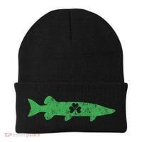Musky Fishing Gift St Patrick's Day Irish Fisher Great Gift Beanie thumb 0