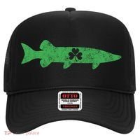 Musky Fishing Gift St Patrick's Day Irish Fisher Great Gift Hat thumb 0