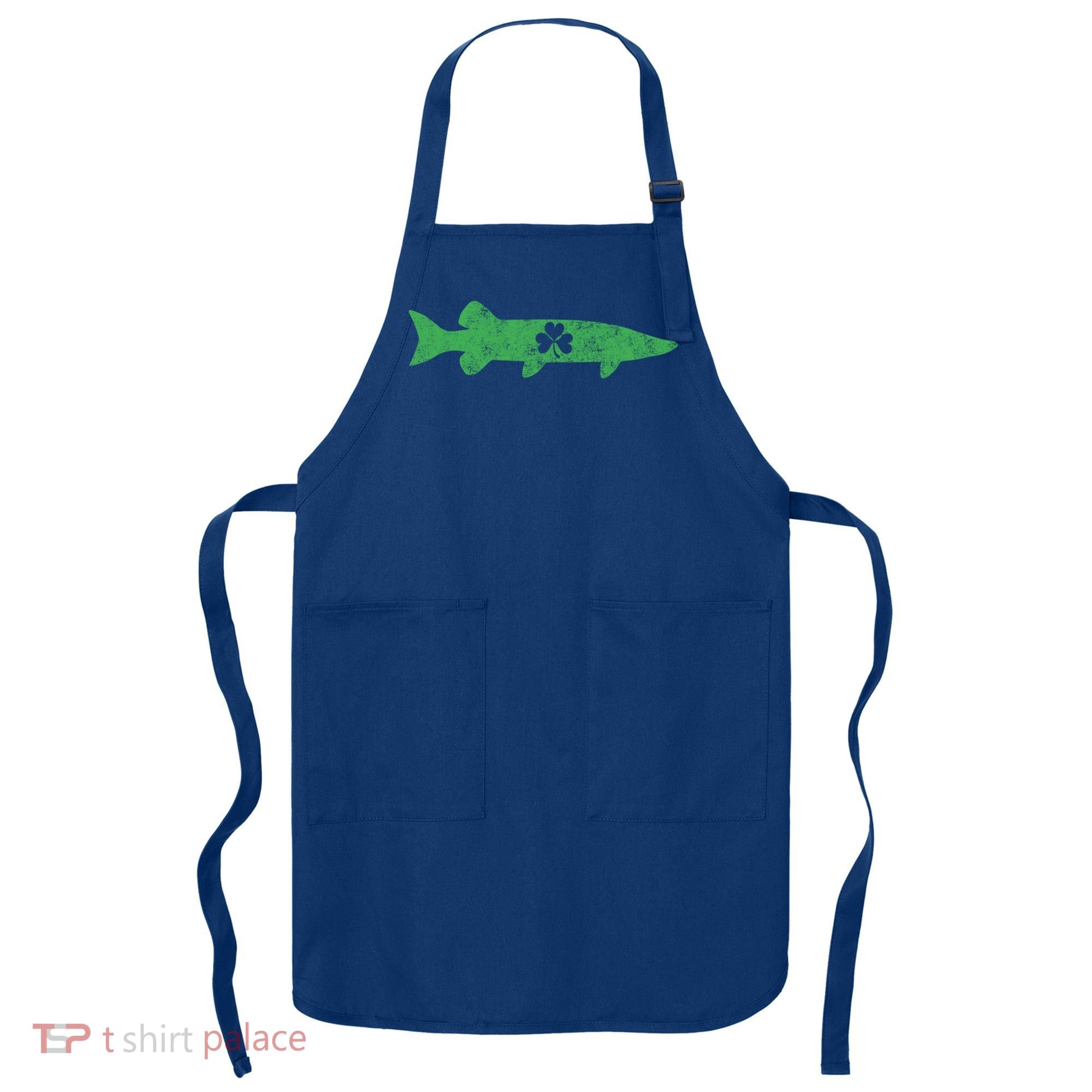 Musky Fishing Gift St Patrick's Day Irish Fisher Great Gift Apron