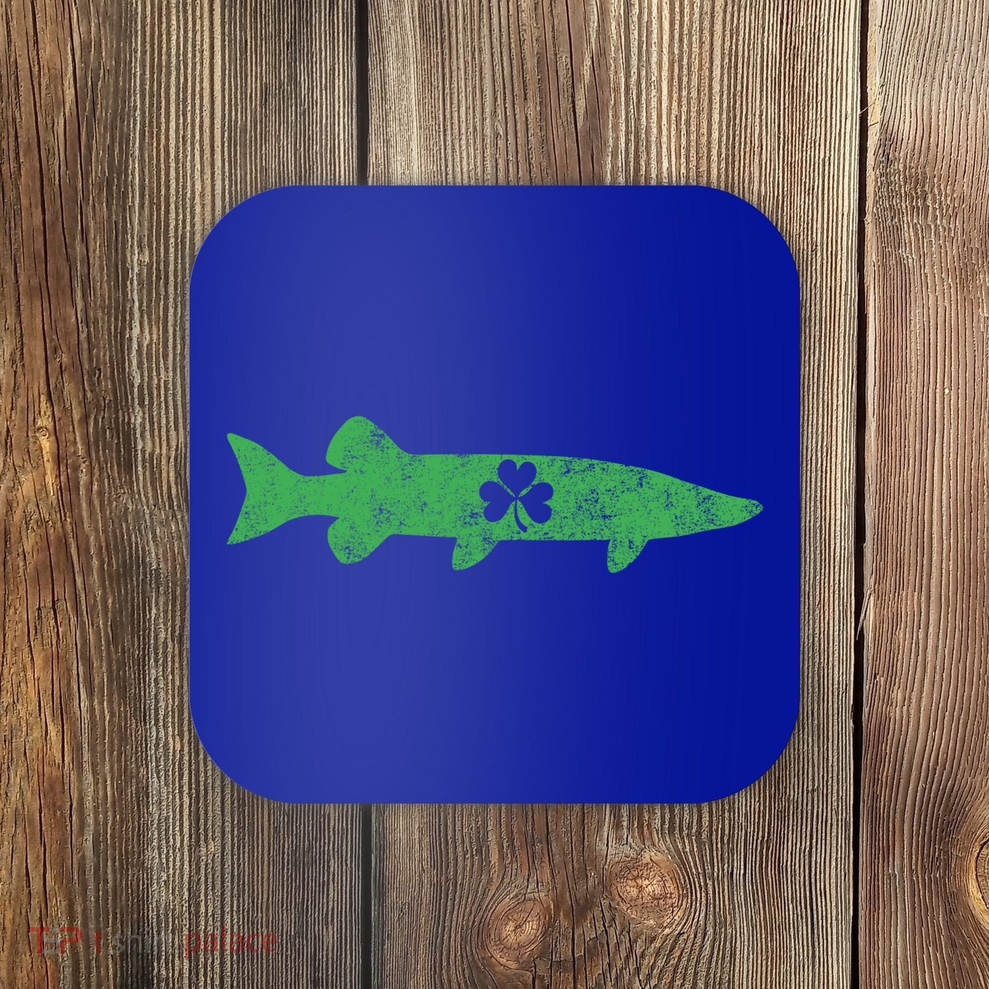Musky Fishing Gift St Patrick's Day Irish Fisher Great Gift Coaster
