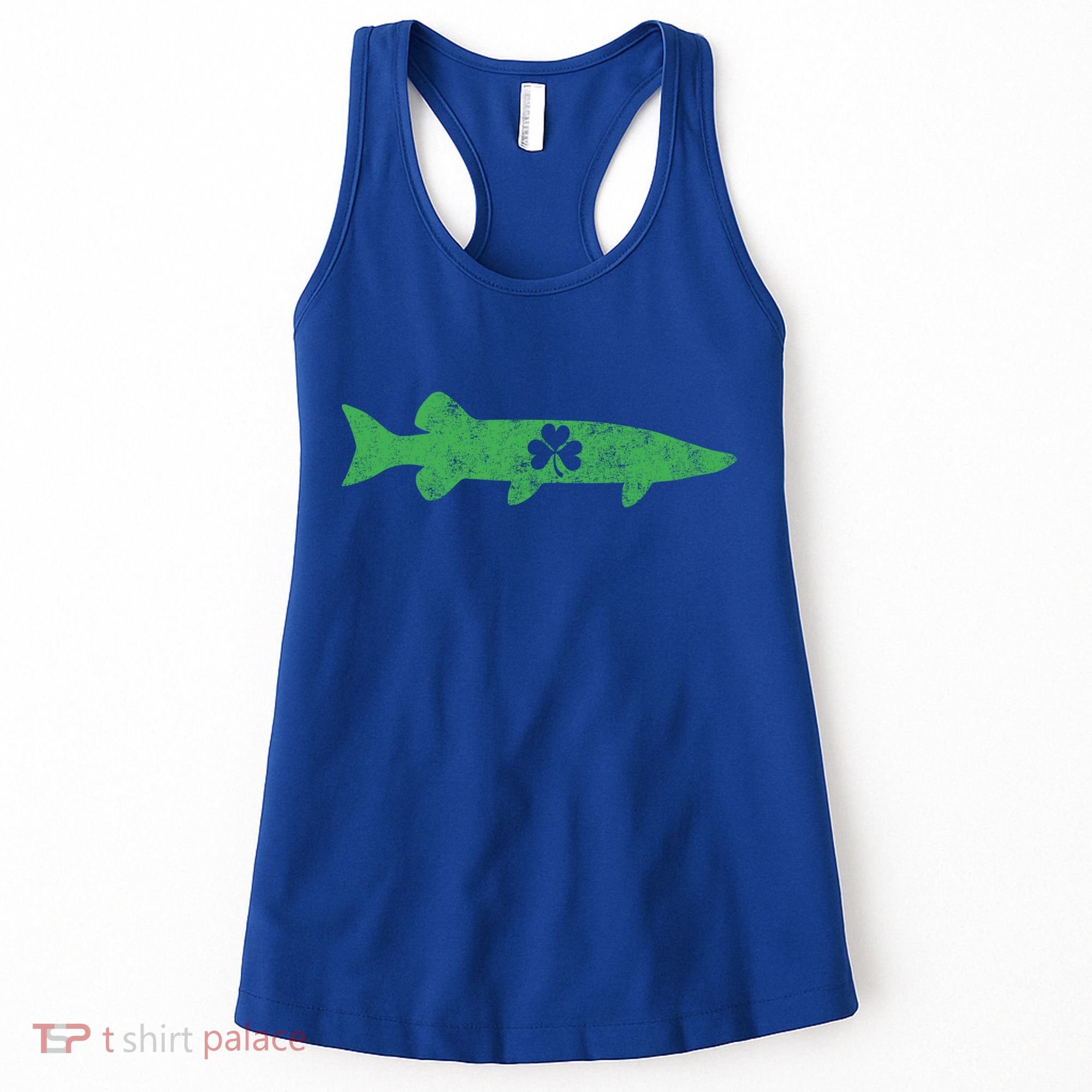 Musky Fishing Gift St Patrick's Day Irish Fisher Great Gift Women's Tank Top