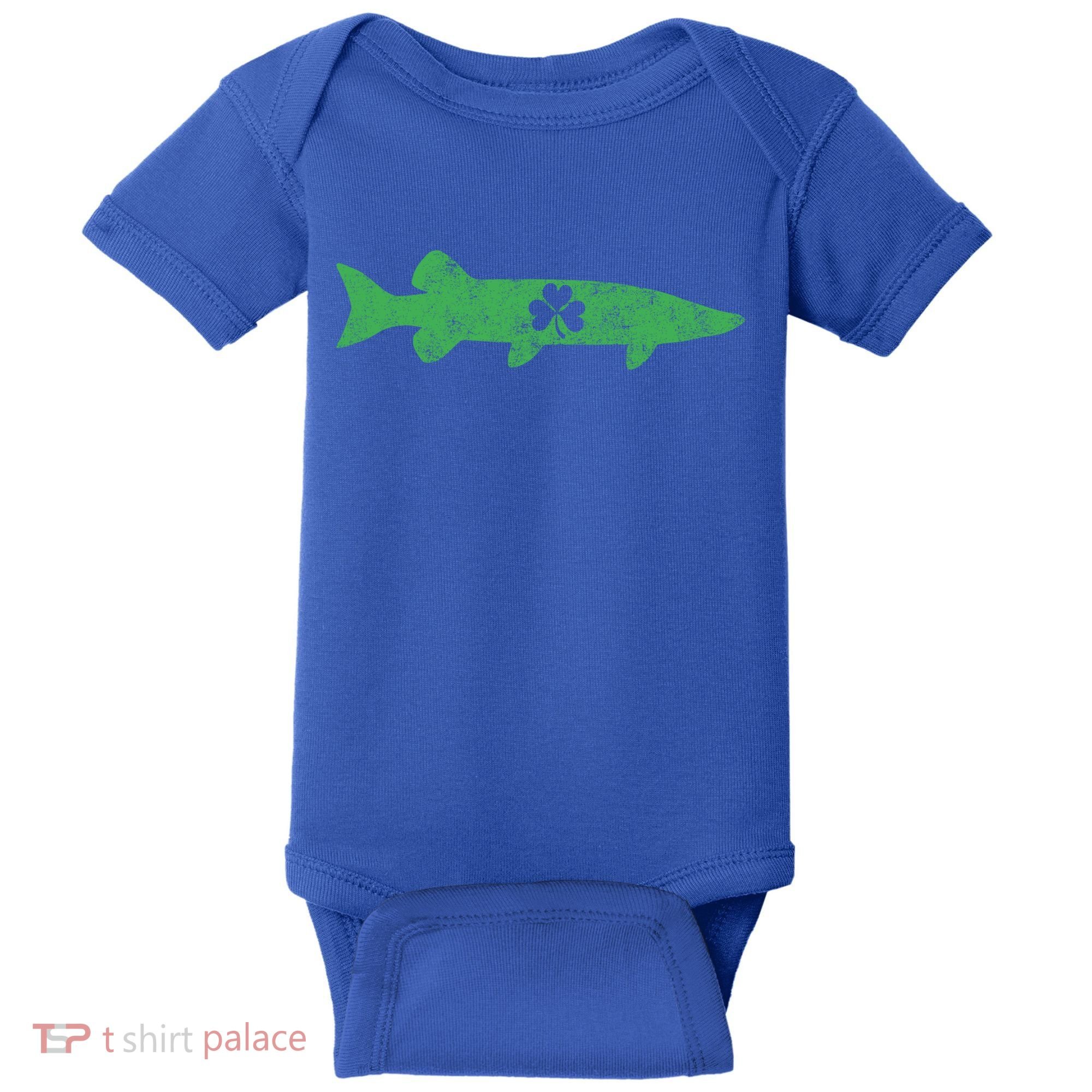 Musky Fishing Gift St Patrick's Day Irish Fisher Great Gift Baby Bodysuit