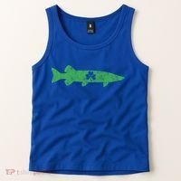 Musky Fishing Gift St Patrick's Day Irish Fisher Great Gift Tank Top thumb 2