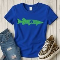 Musky Fishing Gift St Patrick's Day Irish Fisher Great Gift Women's T-Shirt thumb 3