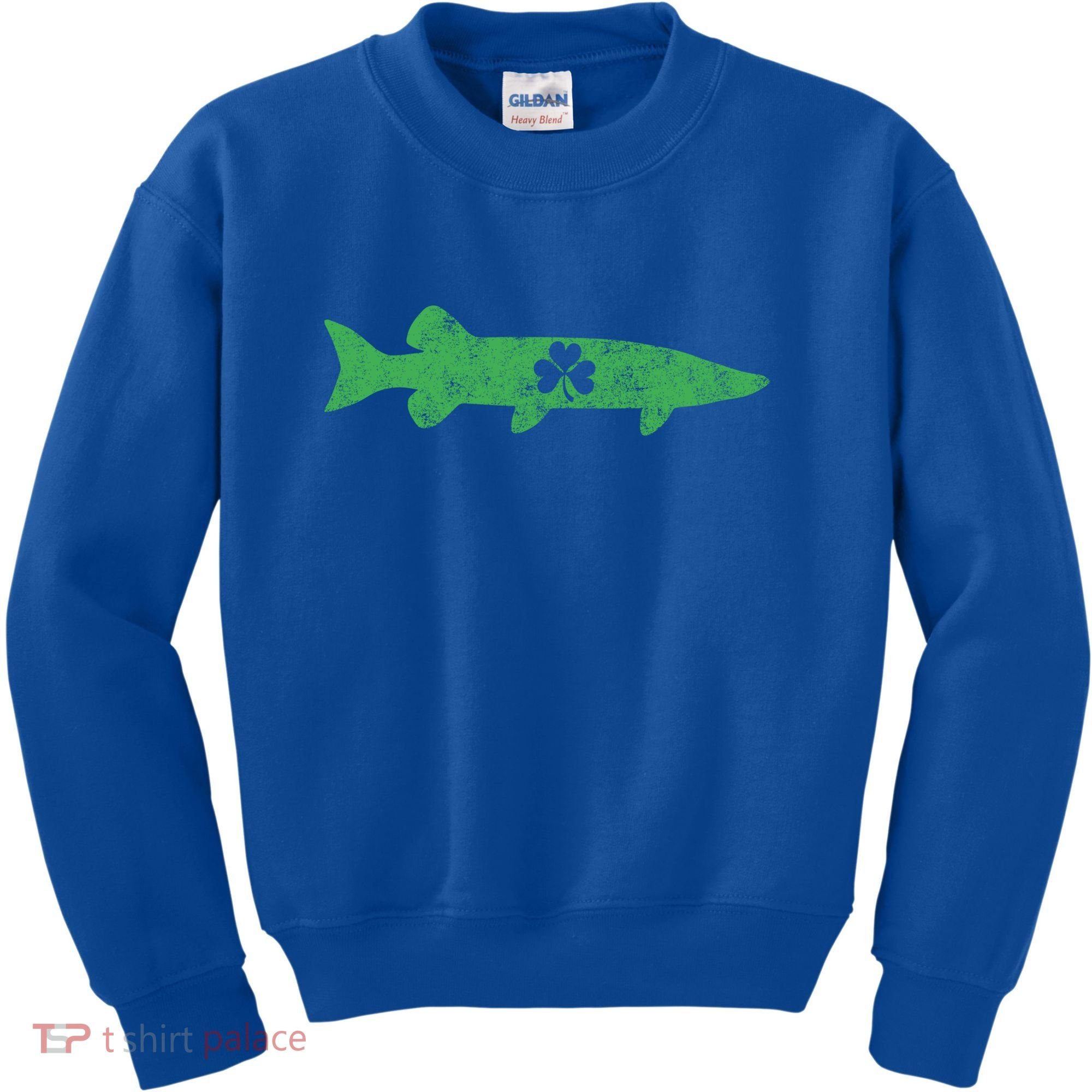 Musky Fishing Gift St Patrick's Day Irish Fisher Great Gift Kids Sweatshirt