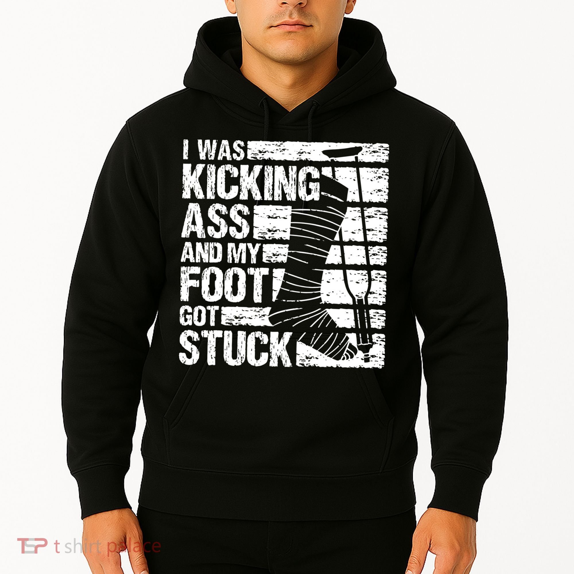 My Foot Got Stuck Broken Leg Cast Bone Injury Recovery Hoodie