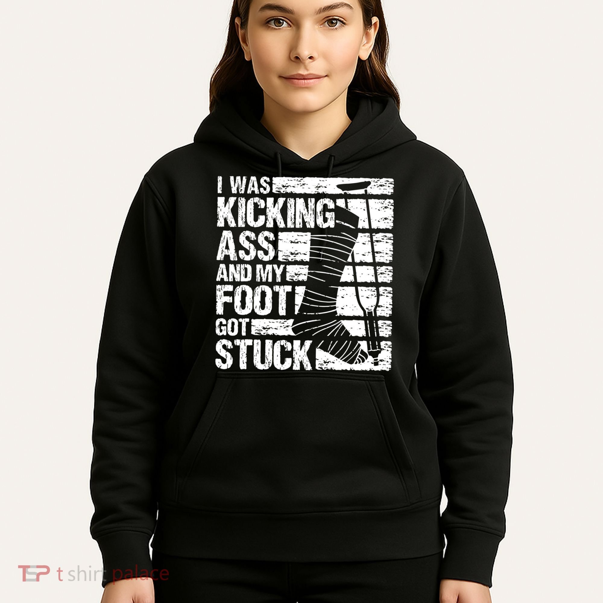 My Foot Got Stuck Broken Leg Cast Bone Injury Recovery Hoodie