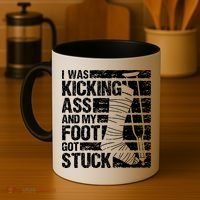 My Foot Got Stuck Broken Leg Cast Bone Injury Recovery Coffee Mug thumb 4