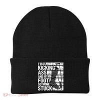 My Foot Got Stuck Broken Leg Cast Bone Injury Recovery Beanie thumb 0