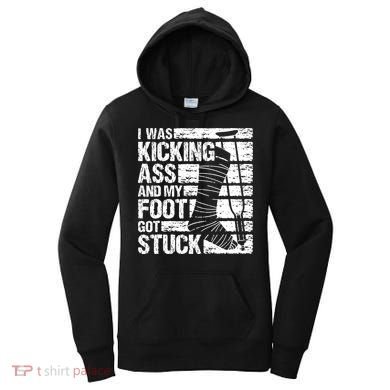 My Foot Got Stuck Broken Leg Cast Bone Injury Recovery Women's Hoodie